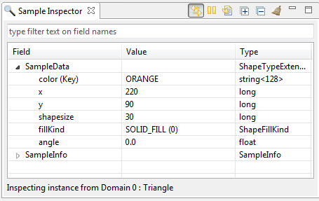 Sample inspector tree view