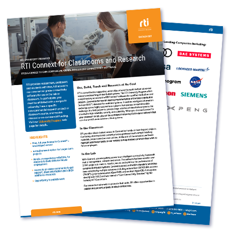 RTI Connext for Classrooms and Research