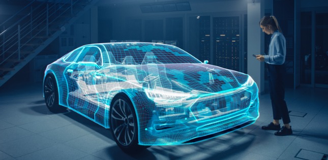 female-automotive-engineer-uses-digital-tablet-with-augmented-reality-picture-id1190108785